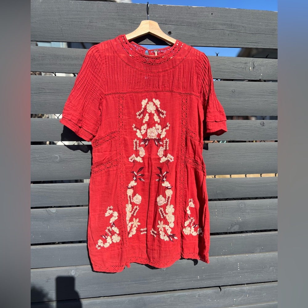 Free People Perfectly Victorian Dress in Red, S
